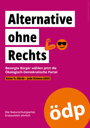 ÖDP-Wahlplakat: Alternative ohne Rechts