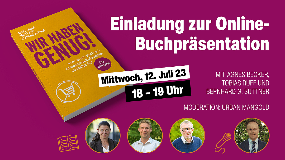 Einladung zur Online-Buchpräsentation von "Wir haben genug!" am 12.07.2023 um 18 Uhr