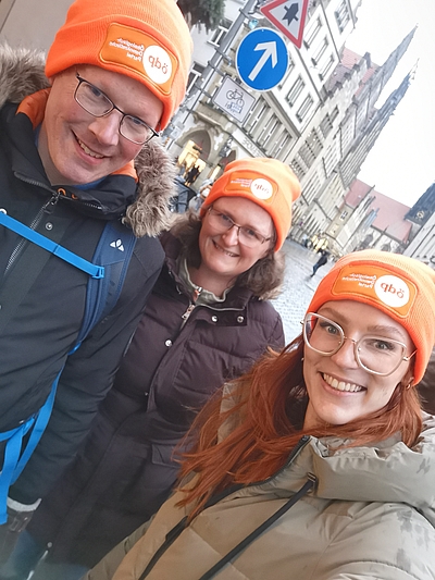 Alina Möller (rechts) bei einer Aktion in Münster / Foto: Alina Möller