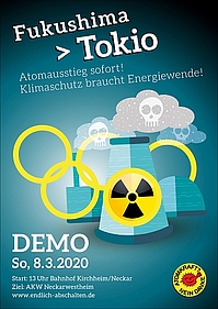Plakat zum Fukushima-Jahrestag 2020