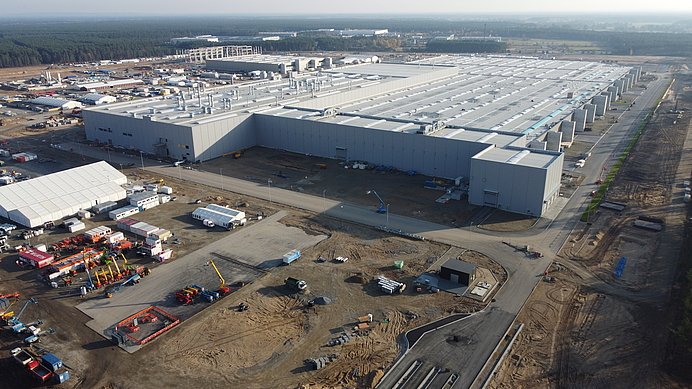 Drohnenfoto Gigafactory von oben