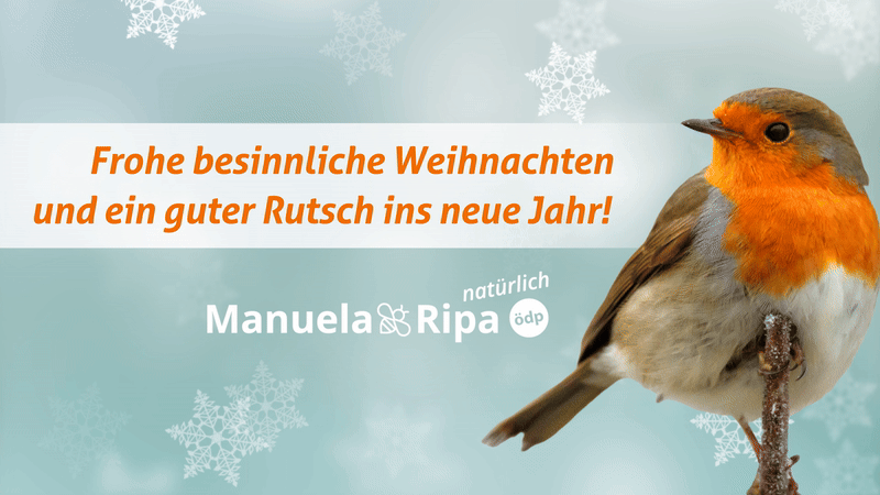 Manuela Ripa: Frohe besinnliche Weihnachten und ein guter Rutsch ins neue Jahr! – Grafik: Simone Lettenmayer