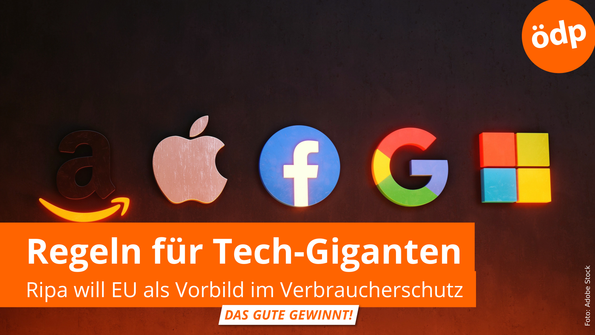 Symbolbild mit Logos Amazon Apple Facebook Google